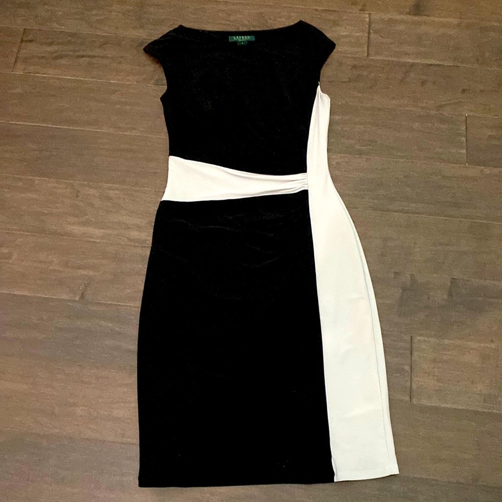 Lauren Ralph Lauren Black and White Work Dress Size 4